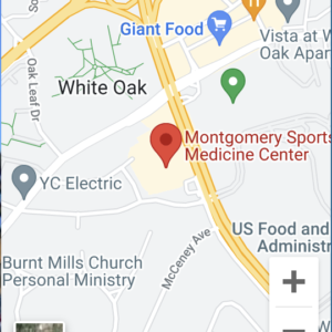 MontgomerySportsMedicineSilverSpringMap